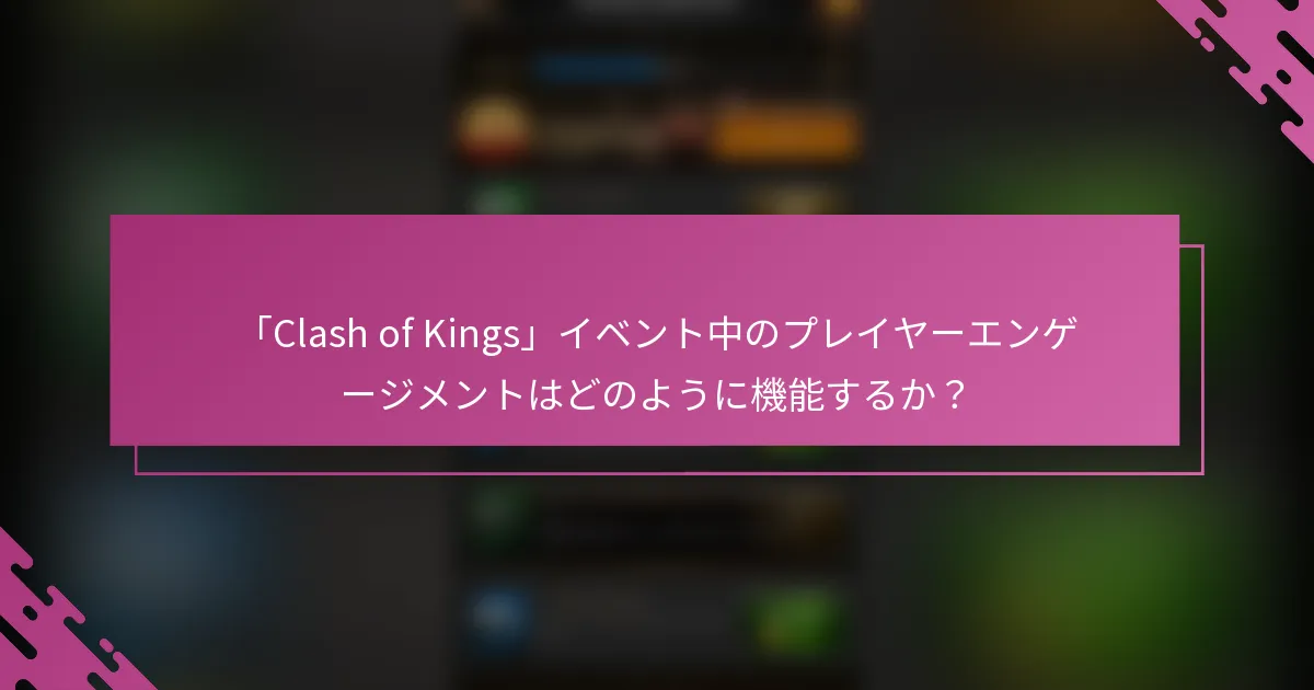 「Clash of Kings」イベント中のプレイヤーエンゲージメントはどのように機能するか？